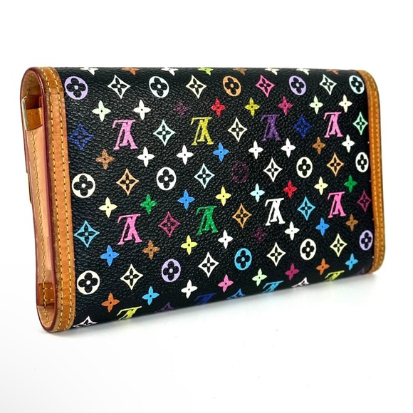 LOUIS VUITTON TAKASHI MURAKAMI Multicolor International Wallet w LV Bag & LV Box - Picture 4 of 16